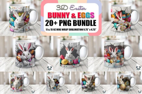 Download Easter Bunny &amp; Eggs 3D Mug Wrap Bundle - Bundle Collection