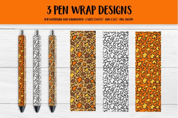 Download Fall Maple Leaves Leopard Pen Wrap - Leopard Collection