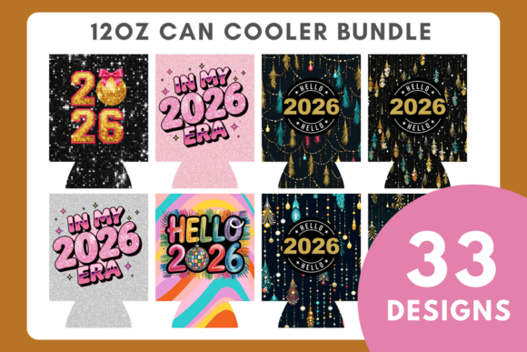 Download Christmas &amp; New Year 2026 Can Cooler Bundle - Bundle Collection