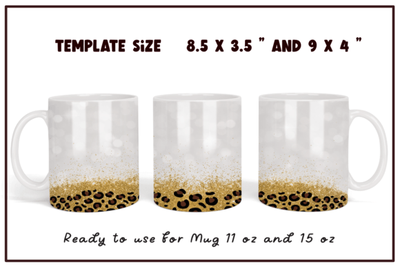 Download Leopard Gold Glitter Mug Sublimation - Leopard Collection