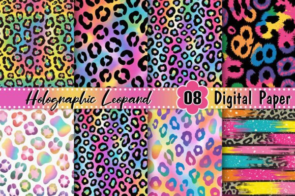 Download Holographic Leopard Digital Paper - Leopard Collection