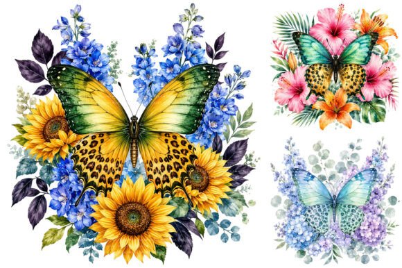 Download Watercolor Leopard Print Butterfly PNG - Leopard Collection
