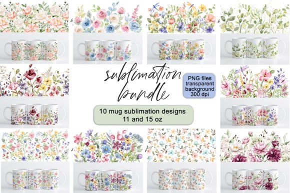 Download Mug Sublimation Bundle, 10 Designs, PNG - Bundle Collection