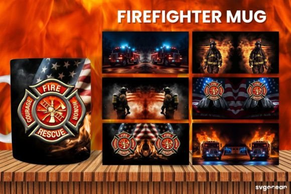 Download Firefighter Mug Wrap Sublimation Bundle - Bundle Collection