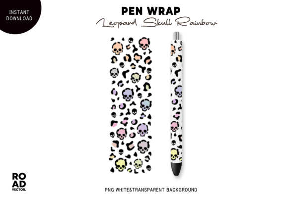 Download Rainbow Skull Leopard Pen Wrap - Leopard Collection