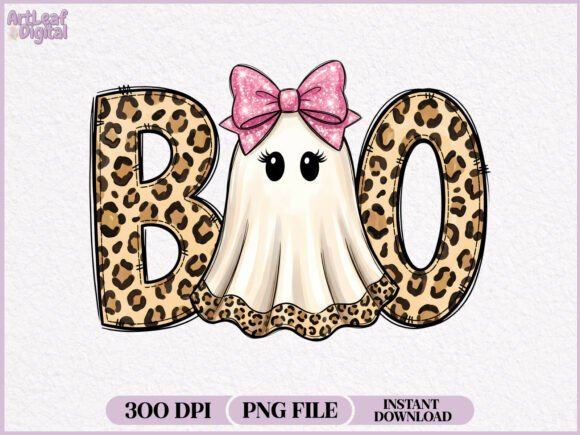Download Boo Ghost Leopard Halloween PNG - Leopard Collection