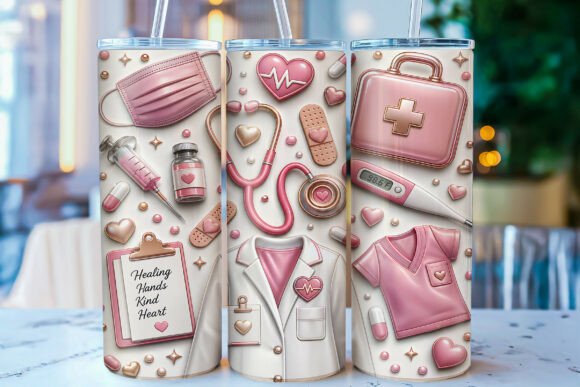 Download 3D Inflated Pink Nurse Tumbler Wrap PNG - Tumbler wrap png Collection