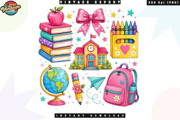 Download Back to School Supplies Bundle PNG - Bundle Collection