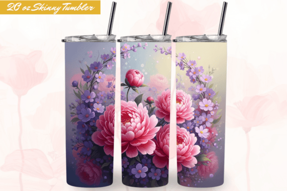 Download Watercolor Flowers 20OZ Tumbler Wrap PNG - Tumbler wrap png Collection