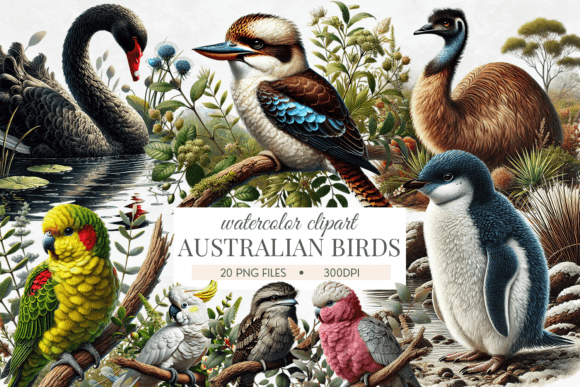 Download Australian Birds Watercolor Bundle - Bundle Collection