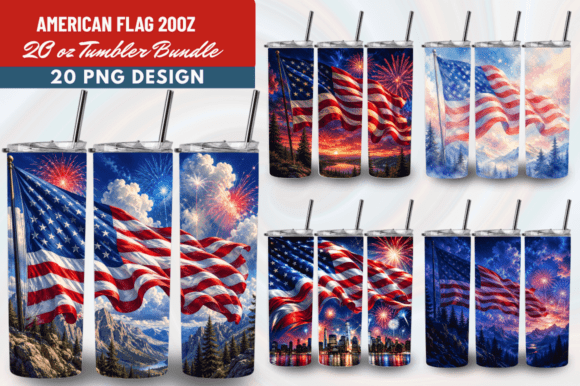 Download American Flag 20oz Tumbler Wrap Bundle - Bundle Collection