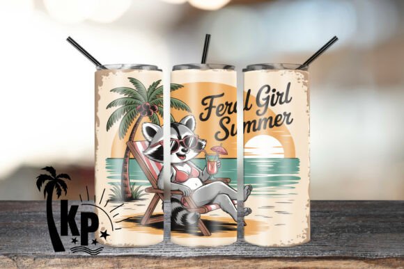 Download Feral Girl Summer Tumbler Wrap PNG - Tumbler wrap png Collection
