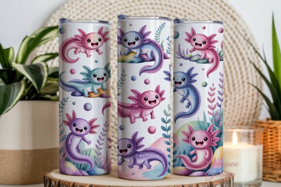 Download Cute Pastel Axolotl Tumbler Wrap PNG - Tumbler wrap png Collection