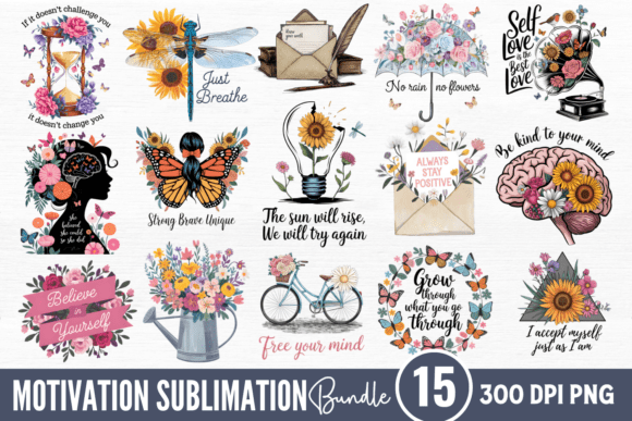 Download Motivational Sublimation Quotes Bundle - Bundle Collection