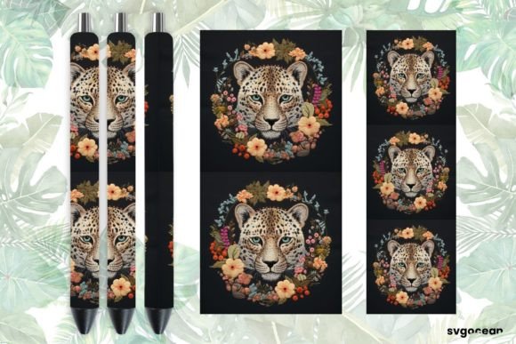 Download Embroidery Leopard Pen Wraps Sublimation - Leopard Collection