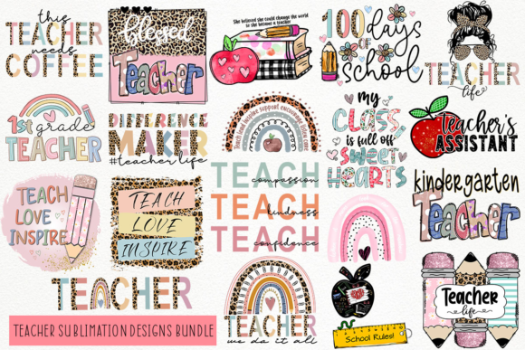 Download Teacher Sublimation Designs Bundle - Bundle Collection