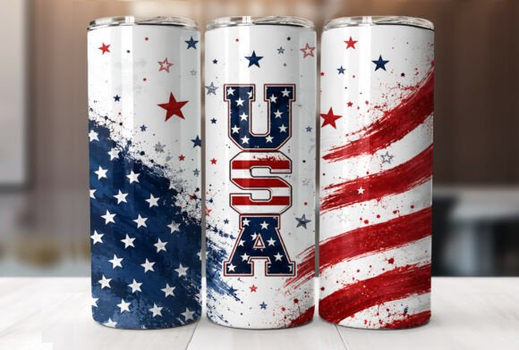 Download Patriotic USA Flag 20oz Tumbler Wrap PNG - Premium Resources