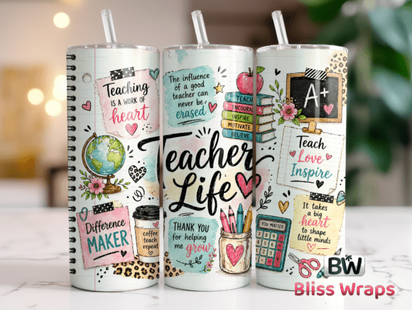 Download Teacher Life Tumbler Wrap PNG - Tumbler wrap png Collection