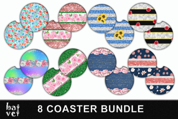 Download Floral Coasters | Car Coaster Bundle - Bundle Collection