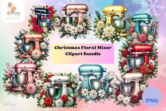 Download Christmas Floral Baking Mixer Bundle - Bundle Collection