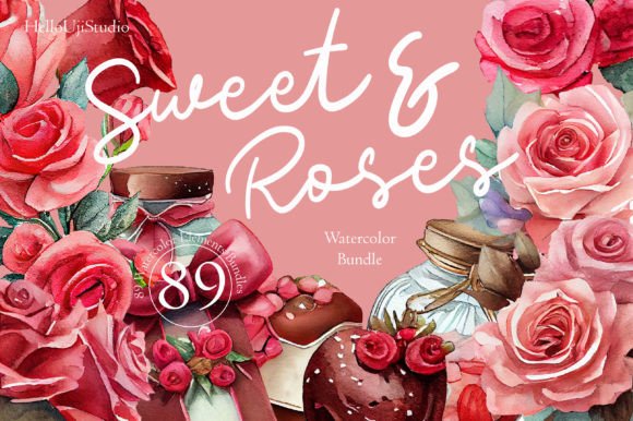 Download Sweet &amp; Rose Watercolor Clipart Bundle - Bundle Collection