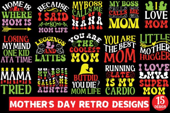 Download Mother’s Day Retro Designs Bundle - Bundle Collection