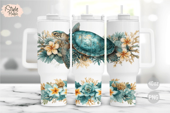 Download Sea Turtle 40oz Tumbler Wrap PNG - Tumbler wrap png Collection