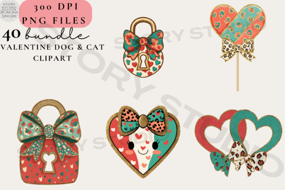 Download Valentine Dog &amp; Cat Clipart PNG Bundle - Bundle Collection