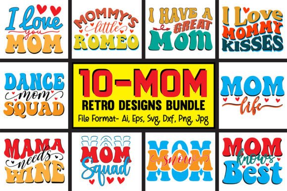 Download 10_Mom Retro Designs Bundle - Bundle Collection