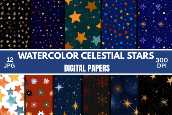 Download Celestial Stars Digital Paper Bundle - Bundle Collection